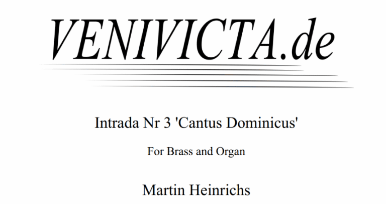 Intrada Nr 3 ‚Cantus Dominicus‘