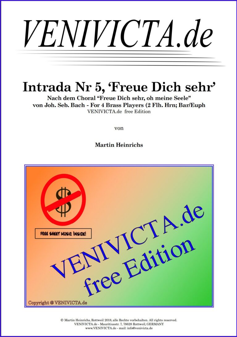 Intrada Nr 5 &sbquo;Freue Dich sehr&lsquo;