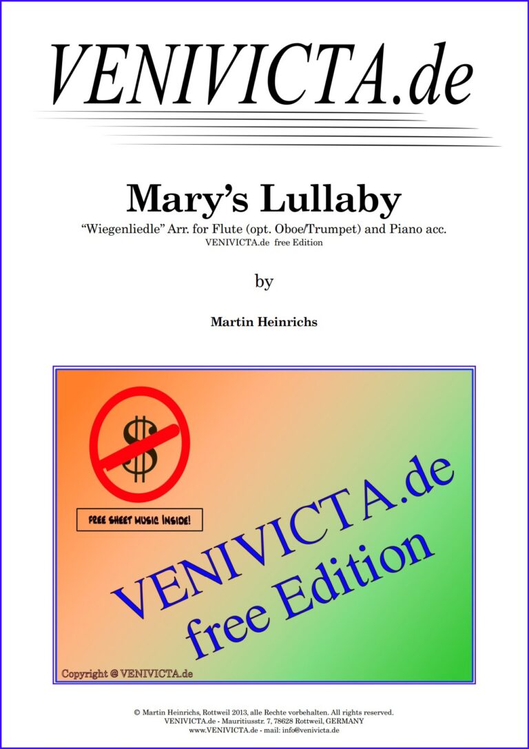 Marie&rsquo;s Lullaby &ndash; Flute and Piano
