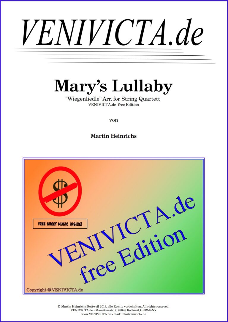 Marie&rsquo;s Lullaby &ndash; Streichquartett