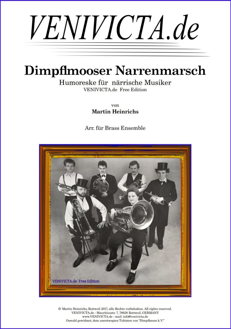 Dimpflmooser Narrenmarsch &ndash; Arr. f&uuml;r Brass Ensemble