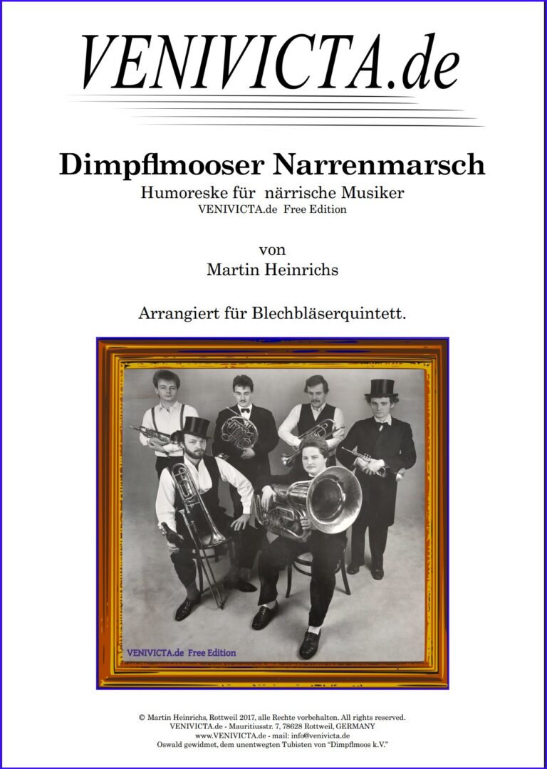 Dimpflmooser Narrenmarsch &ndash; Arr. f&uuml;r Blechbl&auml;serquintett