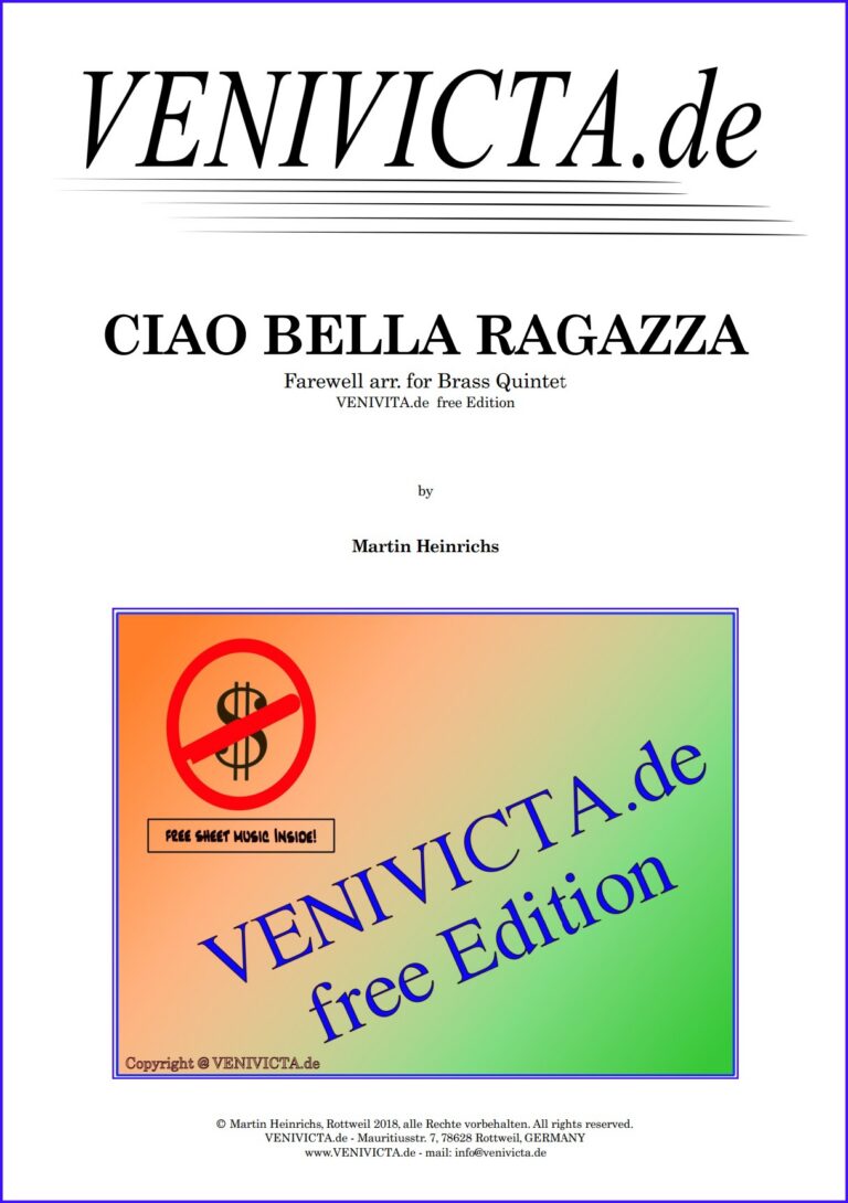 Ciao bella Ragazza, Arr. for Brass Quintett